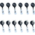 thumbnail image 1 of LAICAIW Moulinets à Badges Rétractables avec Clip, Clips pour Badges, Moulinet à Badges Rétractable avec Sangle en Vinyle Transparent et Pivot Crocodile, Distributeur Sans Torsion (Noir), 1 of 6