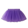 thumbnail image 3 of Kaerm Kids Girls Elastic Waist Dance Tutu Mesh Skirt Solid Color Four Layer Skirt for Ballet Latin Purple XL, 3 of 7