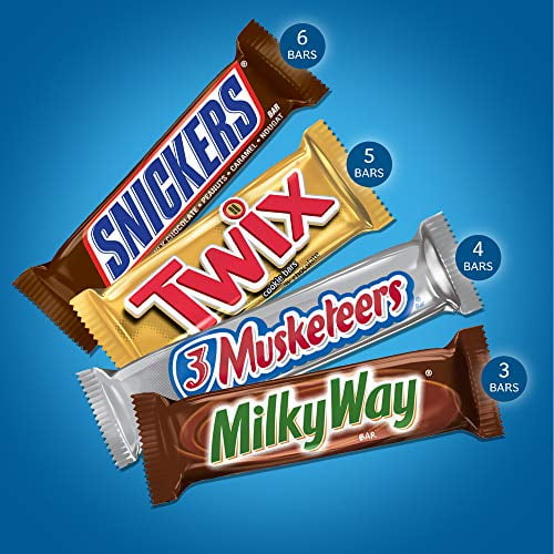SNICKERS, TWIX, 3 MUSKETEERS &amp; MILKY WAY Full Size Chocolate Candy Bars ...