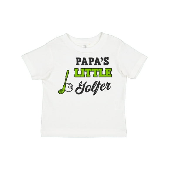 Inktastic Papas Little Golfer with Golf Club and Ball Boys or Girls Toddler T-Shirt