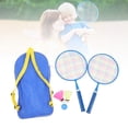 thumbnail image 1 of Kids Badminton Racket Set, Soft Edges, Portable Exercise Balance Physical Fitness 1 Pair Children Badminton Racket Set with Carrying Bag, 1 of 7