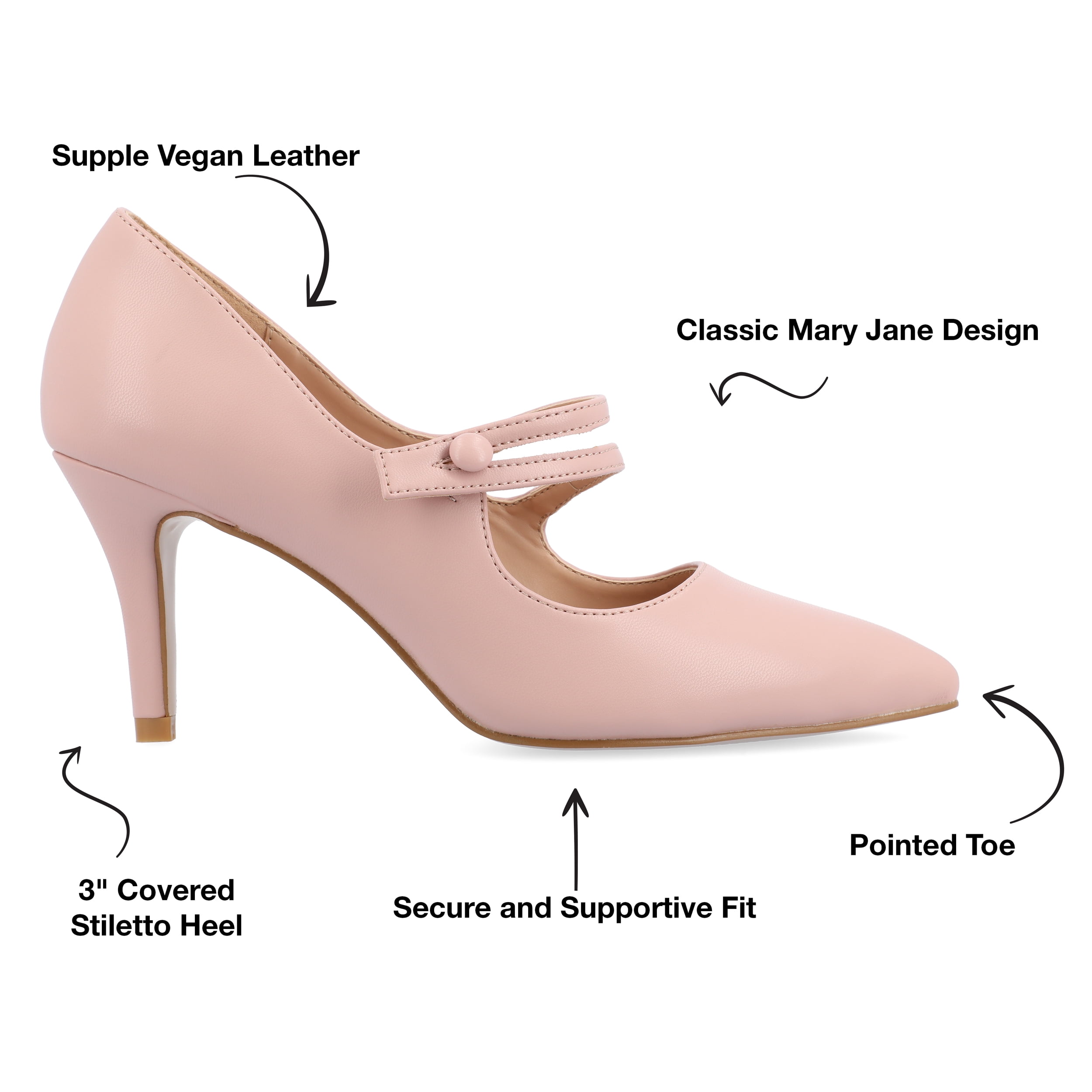 Journee Womens Sidney Narrow Width Pointed Toe Mid Heel Pumps