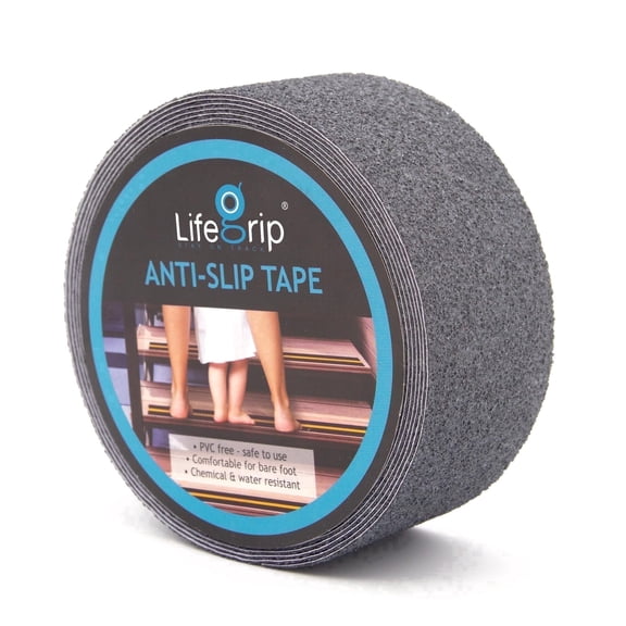 Anti Slip Grip Tape, Non-Slip Traction Tapes with Grey for Indoor or Outdoor Stair Tread Step and Other Slippery Surfaces - Textured Rubber Surface, Comfortable for Bare Foot,2" x 15"Ft