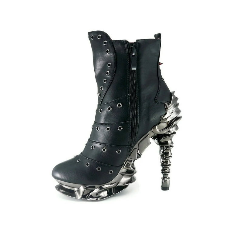 Hades Shoes H-Raven Ankle boot with Chrome plated multi-piece