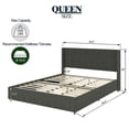 thumbnail image 4 of GDF Studio Anna Queen Size Linen Upholstered Wingback Platform Bed with 4 Drawers Storage, Gray, 4 of 8