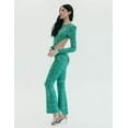thumbnail image 3 of Mrs Momma Bear Backless Printed Sequin Athleisure Green, Verde Mi Amor Jumpsuit (Women's), 3 of 9