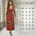 thumbnail image 6 of FKELYI Womens Fall Maxi Dress Christmas Red Flower Print V-Neck Long Sleeve Casual Dress with Pocket A-Line Flowy Tiered Dresses for Spring Winter, XL, 6 of 6