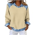 thumbnail image 3 of Jacenvly Hauts pour Femmes Liquidation Mode Décontractée Col Rabattu Couleur Unie Manches Longues T-Shirt Blouse Ample Printemps et Été Hauts pour Femmes Liquidation, 3 of 6