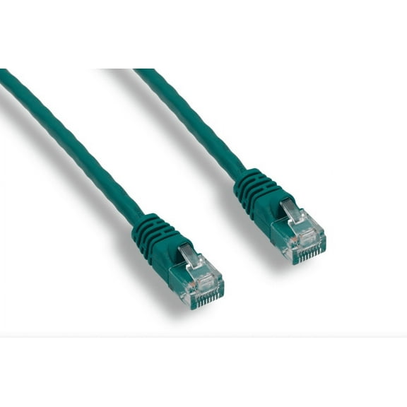 10ft Cat6 UTP 550MHz Copper Patch Cable Category 6 Unshielded Twisted Pair Snagless Network Internet Cord Molded Boots Green