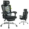 thumbnail image 2 of Yeshouse silla de escritorio ergonómica de malla con respaldo alto, soporte lumbar ajustable, reposapiés y giro de 360°, ideal para oficina, estudio o sala de juegos, 2 of 8