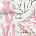 thumbnail image 4 of Extra Long Shower Curtain 72 x 84, Tall Pink Cute Nautical Coastal Bathroom Shower Curtain, Colorful Funky Beach Ocean Coral Fish Starfish Fabric Shower Curtain Set with Hooks, Ivory, 4 of 6
