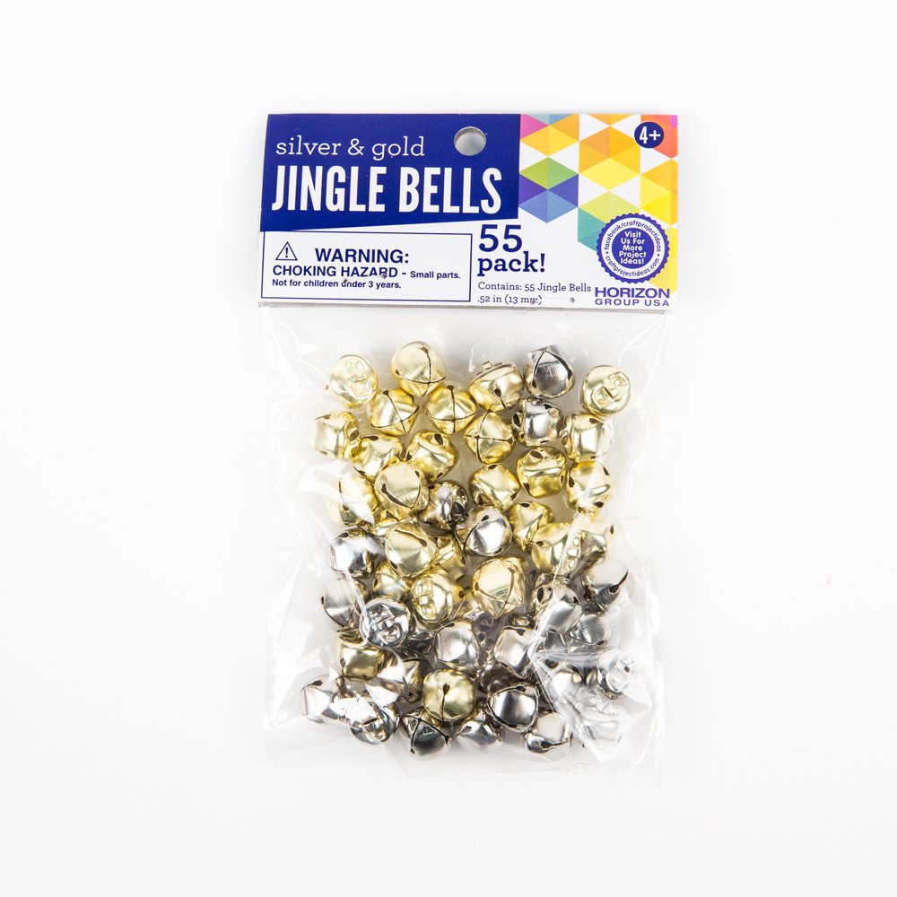 Go Create Silver & Gold 13 mm Jingle Bells, 55 pack