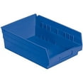 thumbnail image 2 of Nestable Shelf Storage Bin, Plastic, 11-1/8"W x 11-5/8" D x 4"H, Blue, Lot of 12, 2 of 4
