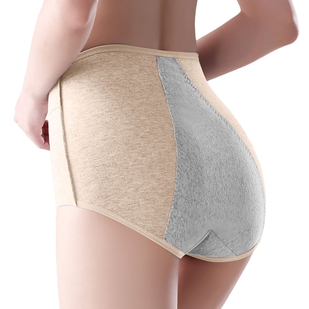 Braguitas sanitarias menstruales para mujer a prueba de fugas por delante y por detrás: cintura alta, entrepierna pura, tallas grandes, reutilizables y resistentes a las fugas para uso diurno y noc
