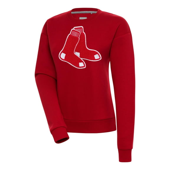 Women's Antigua  Red Boston Red Sox Victory Chenille Pullover Sweatshirt