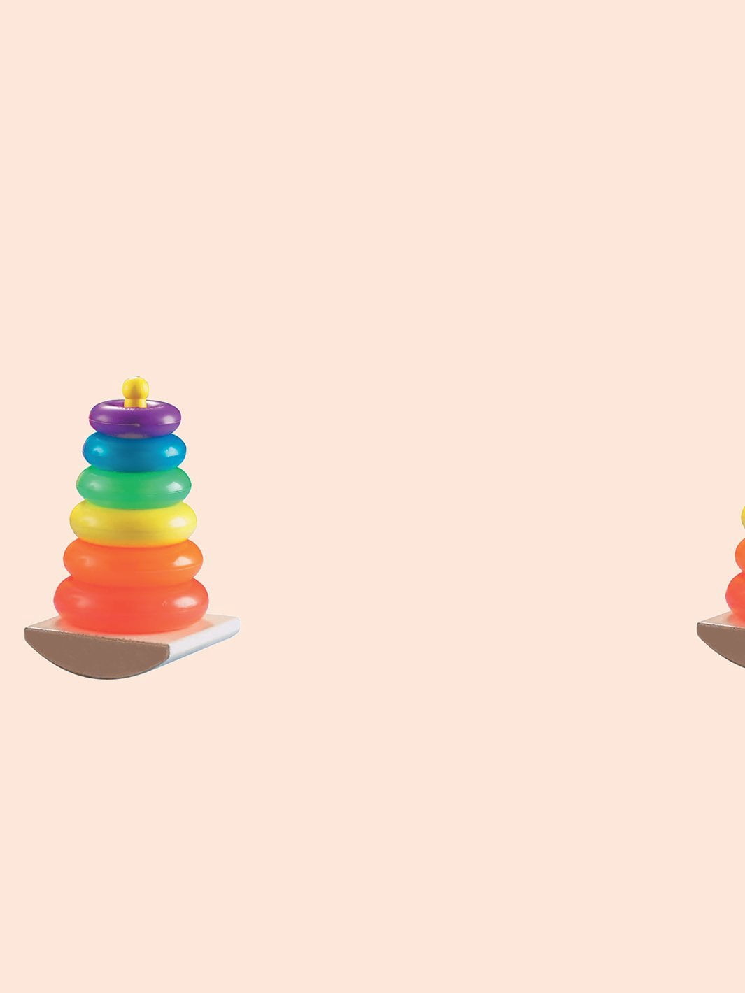 Rock-a-Stack Removable Vinyl Wallpaper by Fisher-Price - Peach