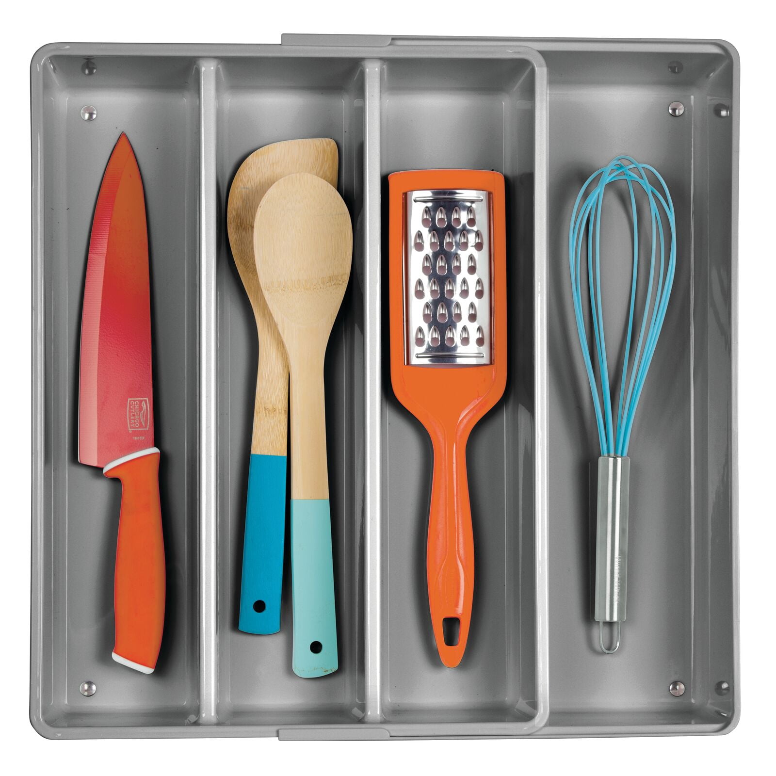 mDesign Plastic Adjustable/Expandable Drawer Storage Organizer, Dark Gray