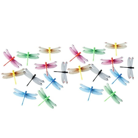 FESTFENDS 20Pcs Simulation Dragonfly Pin For Flower Arrangement And Home Decoration Bright Colors
