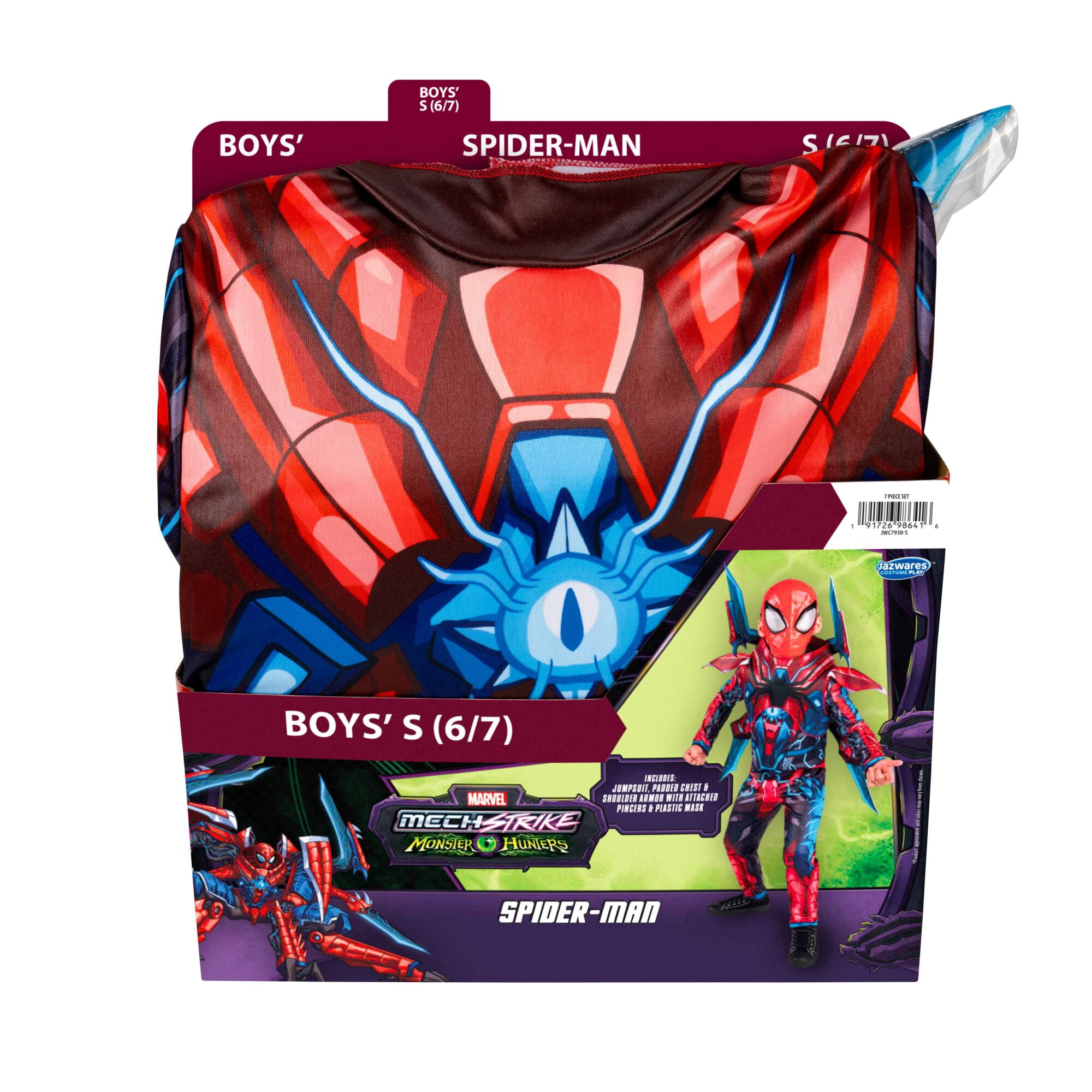 Marvel's Spider-man Mech Strike Halloween Costume for Children, Boy's Size S (6/7), by Jazwares
