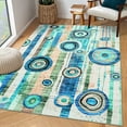 thumbnail image 2 of Haperlare Modern Washable Area Rugs for Living Room Stain-Resistant Home Office Rugs with Fancy Circle Print,Carpet for Family Room Nursery,9'x12',Colorful Cyan, 2 of 7