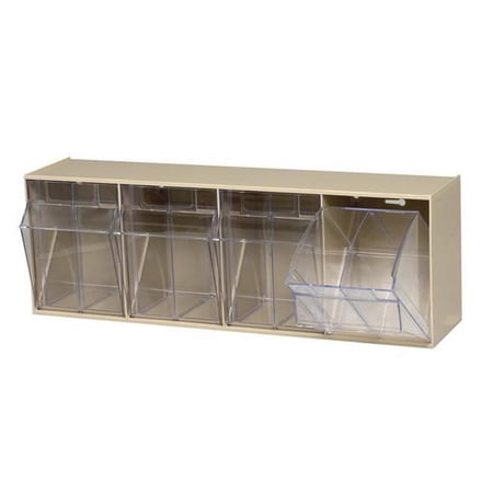 Quantum Storage Clear Tip Out Bins - Ivory - 6.62 x 23.62 x 8.12 in.
