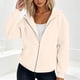 thumbnail image 4 of Neewe Hoodies Shirts for Women Early Fall Long Sleeve Tops Plain Outfits Tops Fashion Full Zip Tees 2025, 4 of 7
