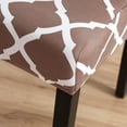 thumbnail image 3 of Dining Chair Cover Patterned Stretch Printed Parsons Dining Chair Cover Washable Removable Suitable Armless for Kitchen Hotel Restaurant Office Ceremony Universal Size (6 Piece, Dark Camel), 3 of 6