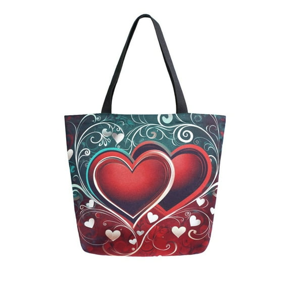 DIXRUYEE Tote Bag Women Weekender Travel Bag Shoulder Handbag Twined Hearts Printed