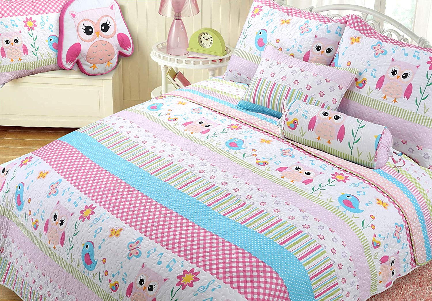 2pc Bedspread Set Owl Size Twin 