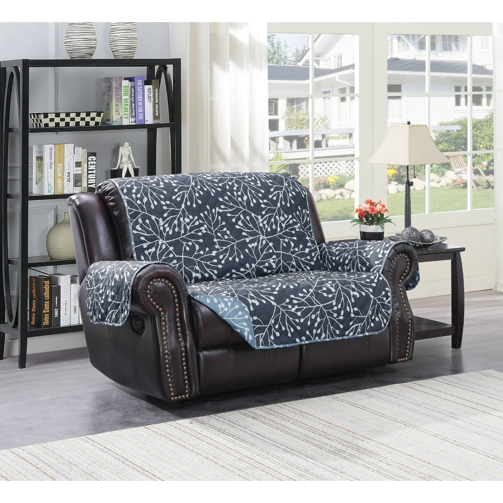 Harper Lane Branches Reversible Loveseat Furniture Protector Grey/Blue