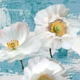 thumbnail image 3 of Sanna, Leonardo 12x12 Black Modern Framed Museum Art Print Titled - Washed Poppies (Aqua) I, 3 of 5