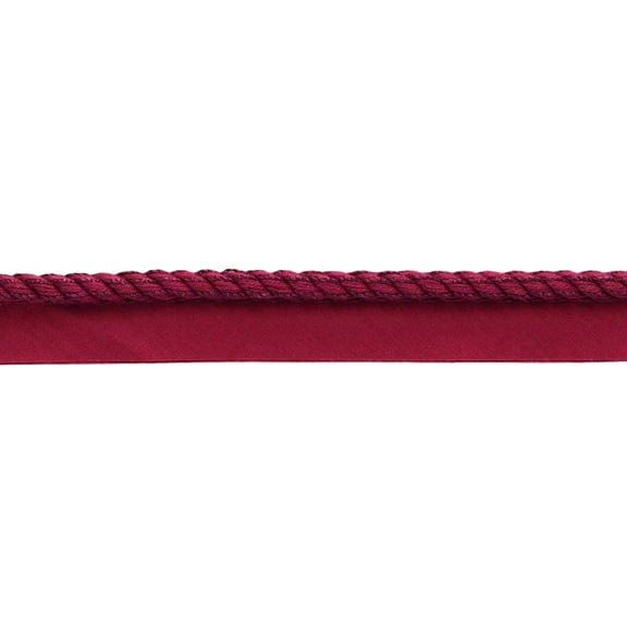 4/16" (0.5cm) Solid Twisted Rope Cord Trim with Lip # 0025S,, Dark Wine Red #E10 (Dark Burgundy Red) 8 Yards (24 ft/7m)
