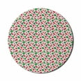 thumbnail image 1 of Fruit Mouse Pad for Computers, Pattern of Summer Themed Full and Half Watermelons Slices and Kernel's, Round Non-Slip Thick Rubber Modern Mousepad, 8" Round, White Hot Pink and Green, by Ambesonne, 1 of 2