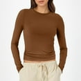 thumbnail image 2 of Chemises à Manches Longues pour Femmes 2026 Printemps Tendance Y2k T-Shirt Court Col Rond Ajusté, 2 of 2