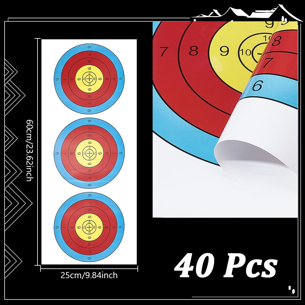 40pcs Targets Paper Archery Target Practice Accessories 3 Spot Vertical TargetsDIY