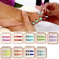 thumbnail image 2 of Lerpwige French Tips Press on Toenails Fashionable Short Square Toe Nail Stick on Colorful False Toe Nails for Women and Girls, 2 of 15