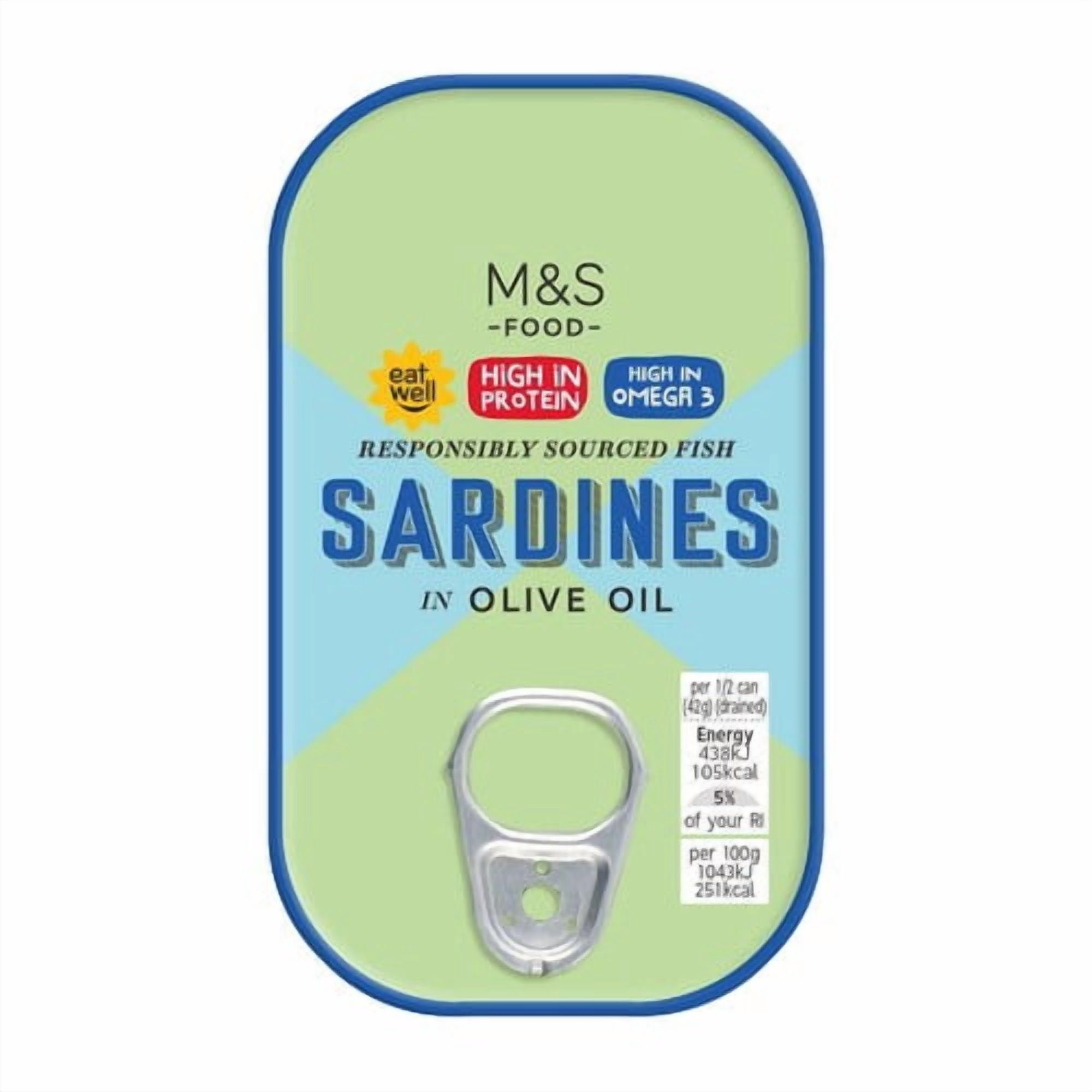 M&S Sardines in Olive Oil 120g, British Import (Pack of 3)