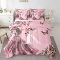 thumbnail image 1 of Erosebridal Literie Fleur Initiale K Format Simple, Ensembles de Literie Robe de Princesse Format Simple, Ensemble de Lit Réversible Conte de Fées, Décoration de Chambre Respirante, 7 Pcs, 1 of 6