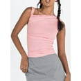 thumbnail image 2 of Faithtur Women's Slim Tank Tops One Shoulder Off Sleeveless Ruched Tight Fitted Asymmetrical Neck Solid Color Crop Tee Vest Tops, 2 of 9