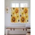 thumbnail image 2 of Sunflower Living Room Curtains 2 Panel, Yellow Floral Elegant Pastoral Flowers Rustic Cafe Window Treatment, Farmhouse Bedroom Bathroom Kitchen Curtains Drapes 104"x45", 2 of 6
