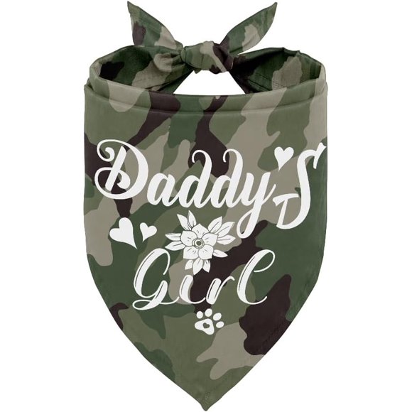Dog Bandana, Dog Bandana, Camouflage Dog Scarf Printing, Dog Scarf Accessories, Dog Bandana Pet Scarf, Pet Scarf Accessories, Christmas Birthday Dog Gift, Daddy''s Girl (M16)