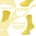 thumbnail image 2 of 4-Pack Combed Cotton Kids Casual Socks Cool Crew Fashion Neon & Solid Colors Dress Socks Elastic Fit for Girls Boys (7-11 Years, Yellow), 2 of 6
