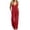 Red, variant on Tqcoqu Women's Loose Wide Leg Jumpsuit with Side Pockets,V Neck Sleeveless Solid Stretchy Casual One Piece Romper