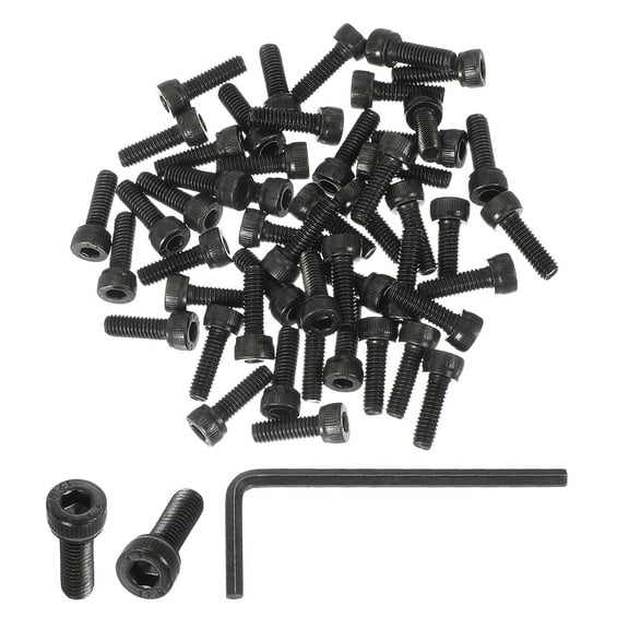 M4 x 12mm Hex Socket Head Screws Cap Bolt, 50 Pack 12.9 Grade Carbon Steel Hexagon Socket Screw  with Hex Wrenches