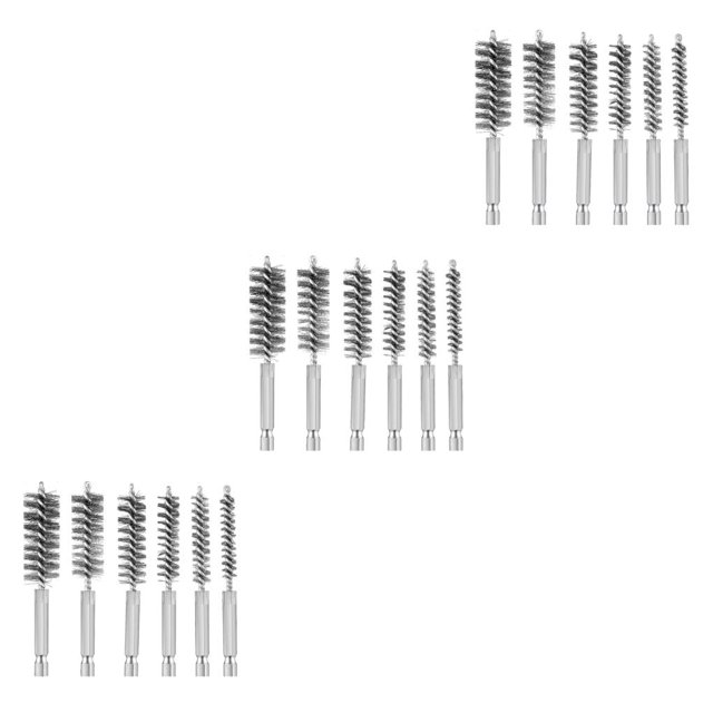 Scienceny Limpiador de cepillos de nailon/acero inoxidable/cobre, limpieza de tubos, acero inoxidable, 6 uds. Type1 NO1