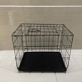 Dkelincs XL 42 inch Folding Dog Crate, Metal Wire Cage, Double