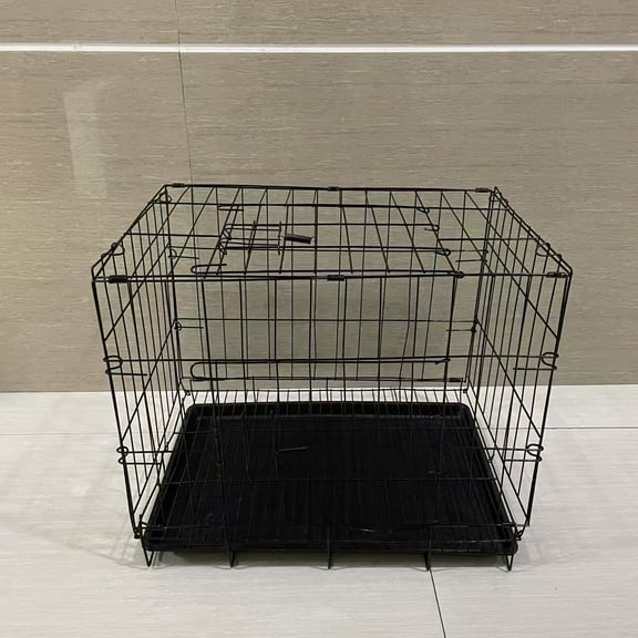 JHAIB Dog kennels,Durable, Foldable Metal Wire Dog Crate with Tray, Single Door, 30 x 19 x 21 Inches, Black