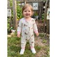 thumbnail image 5 of RUINIXCW Newborn Baby Girl Hospital Going Home Outfit Infant Baby Girl Spring Fall Winter Clothes Duck Mallard Romper Waffled Long Sleeve Zip Jumpsuit, 5 of 10