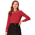 thumbnail image 1 of INSPIRE CHIC Women's Cute Ruffle Peter Pan Collar Long Sleeve Sweet Blouse Tops, 1 of 6
