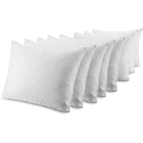 Waterguard Waterproof Pillow Protectors Bed Bug Control, Zippered Quilted, Thick Pillow Covers, (8 Pieces)